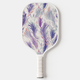 Pretty Abstract Modern Floral Feather Pattern Pickleball Paddle