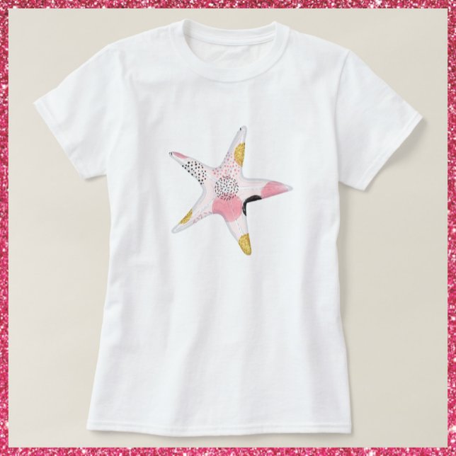 Pretty Abstract Pattern Ocean Starfish T-Shirt (Creator Uploaded)