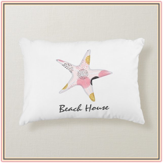 Pretty Abstract Starfish Beach House  Accent Pillow (Creator Uploaded)