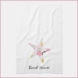 Pretty Abstract Starfish Beach House Kitchen Towel