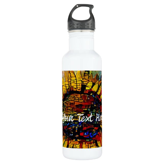 Pretty Abstract Sunflower Painting 710 Ml Water Bottle (Front)