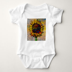 Pretty Abstract Sunflower Painting Baby Bodysuit