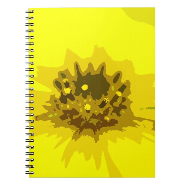 Pretty Abstract Vivid Yellow Daisy Flower  Notebook (Front)
