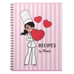 Pretty African American Baker Girl Notebook