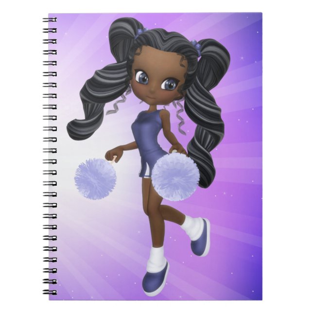 Pretty African American Cheerleader Notebook (Front)