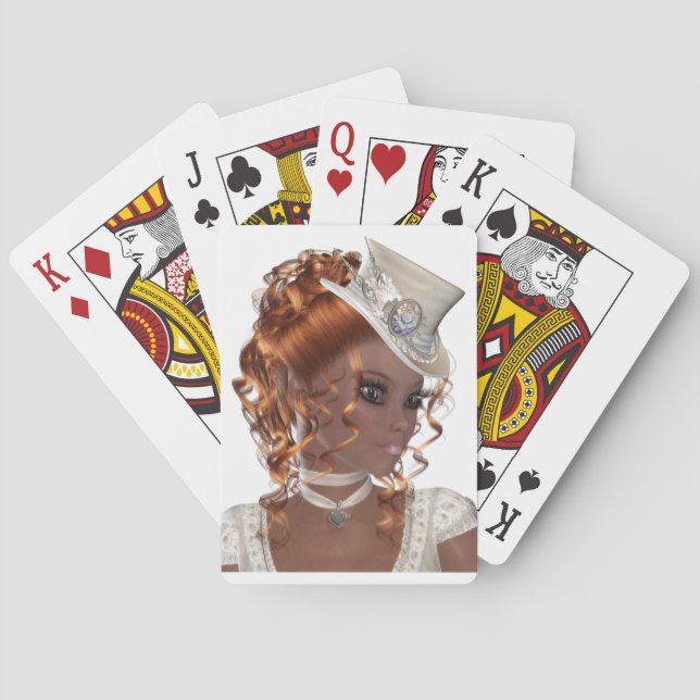 Pretty African American Woman Playing Cards (Back)
