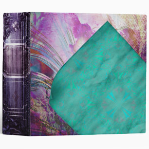 Pretty Aged Curled Pages Turquoise Parchment Binder