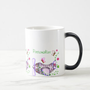 Pretty Airplane Pixel Art Magic Mug