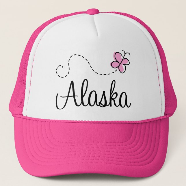Pretty Alaska Pink and White Hat Gift (Front)
