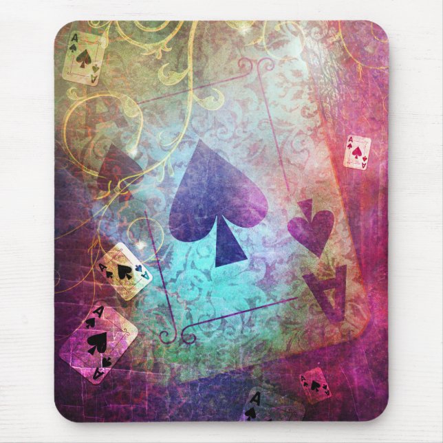 Pretty Alice in Wonderland Inspired Ace of Spades Mouse Pad (Front)