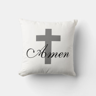 pretty AMEN with CROSS Throw Pillow
