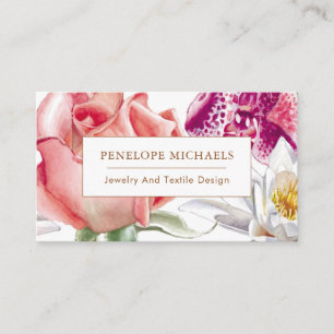 Pretty and Colourful Floral Business Card