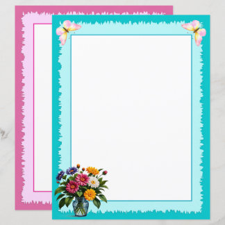 Pretty and Colourful Stationery - Mailbox & Flower