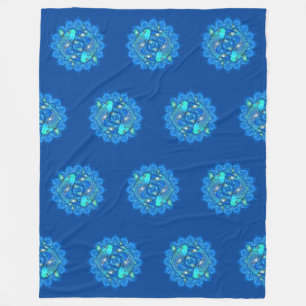 Pretty And Colourfully Mandala / Kaleidoscope KOI Fleece Blanket