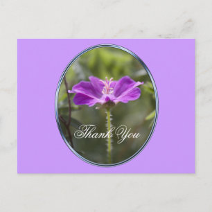 Pretty and elegant purple garden flower thank you postcard