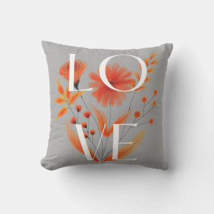 Pretty and simple orange flowers home decor outdoo outdoor pillow