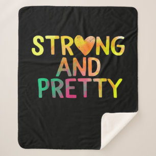 Pretty And Strong Woman Gym Workout Fitness Sherpa Blanket