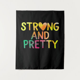 Pretty And Strong Woman Gym Workout Fitness Tapestry