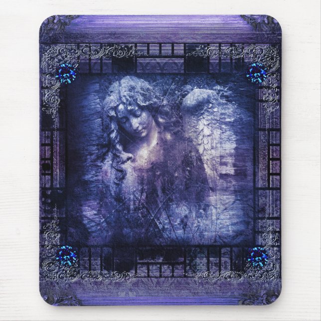 Pretty Angel Ancient Medieval Tome Fantasy Book Mouse Pad (Front)