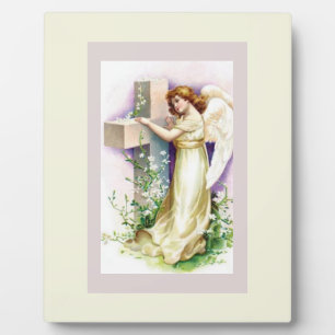 Pretty Angel And Cross Plaque