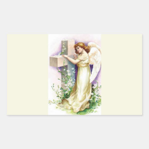Pretty Angel And Cross Sticker
