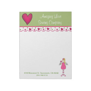 Pretty Angel and Heart Business Large Note Pad 2
