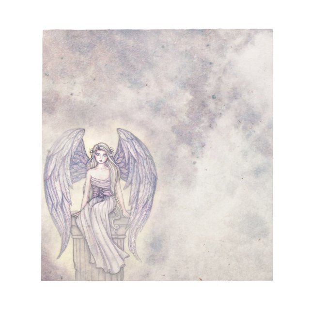 Pretty Angel in Clouds Noetepad Notepad (Front)