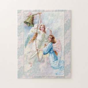 Pretty Angels With Bell Jigsaw Puzzle