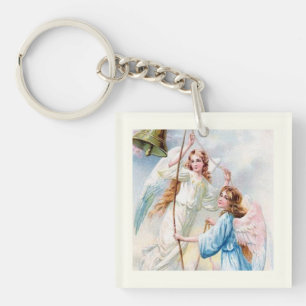 Pretty Angels With Bell Keychain