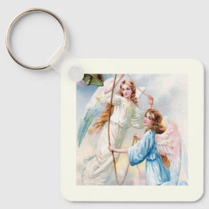 Pretty Angels With Bell Keychain