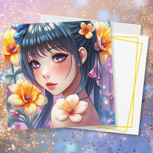 Pretty Anime Girl | Thinking of You Card (Creator Uploaded)