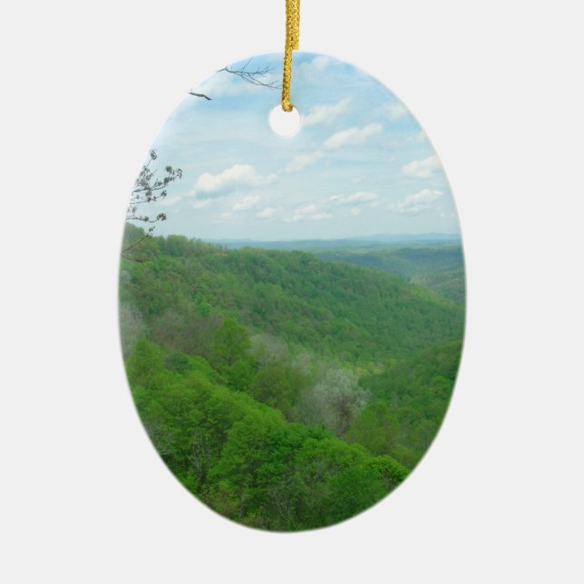 Pretty Appalachian Overlook Ceramic Ornament (Front)