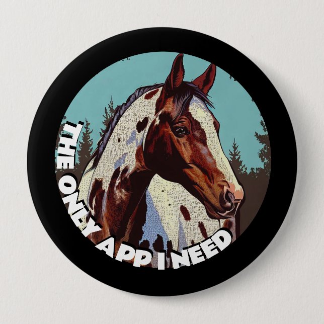 Pretty Appaloosa 4 Inch Round Button (Front)