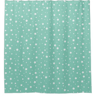 Pretty Aqua and White Stars Celestial Sky
