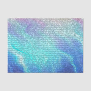 Pretty Aqua Blue Purple Pastel Mosaic Tiles Tissue Paper