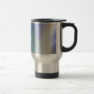Pretty Aqua Blue Purple Pastel Mosaic Tiles Travel Mug