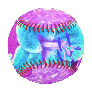 Pretty Aqua Blue Stargazer Lily on Purple Baseball