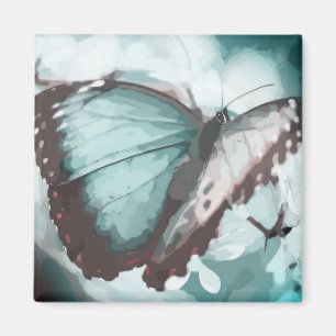 Pretty Aqua Butterfly Magnet