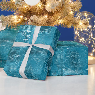 Pretty Aqua Crinkle Wrapping Paper