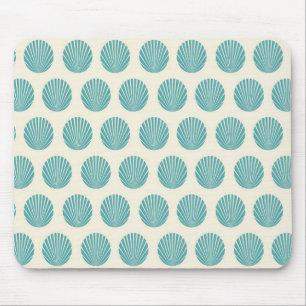 Pretty Aqua Teal Blue Shell Beach Pattern Gifts Mouse Pad