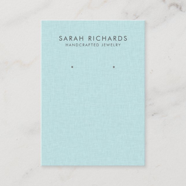 Pretty Aqua Turquoise Blue Jewellery Earring Displ Business Card (Front)