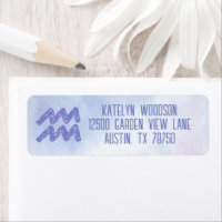 Pretty Aquarius Astrology Sign Return Address