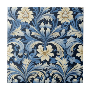 Pretty Art Nouveau Floral Tile