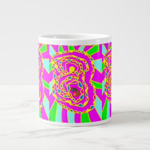 Pretty art pattrns mosaic round large coffee mug