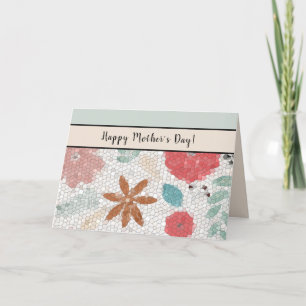 Pretty Artistic Mosaic Floral Mother's Day Card