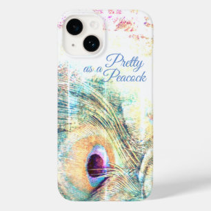 Pretty as a peacock pastel white Case-Mate iPhone 14 case