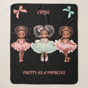 "PRETTY AS A PRINCESS" PERSONALIZED SHERPA BLANKET
