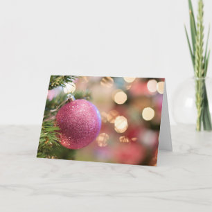 Pretty as Pink Christmas Card with Angel on Back