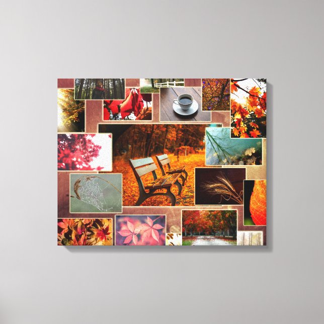 Pretty Autumn and Fall Collage Canvas Print (Front)