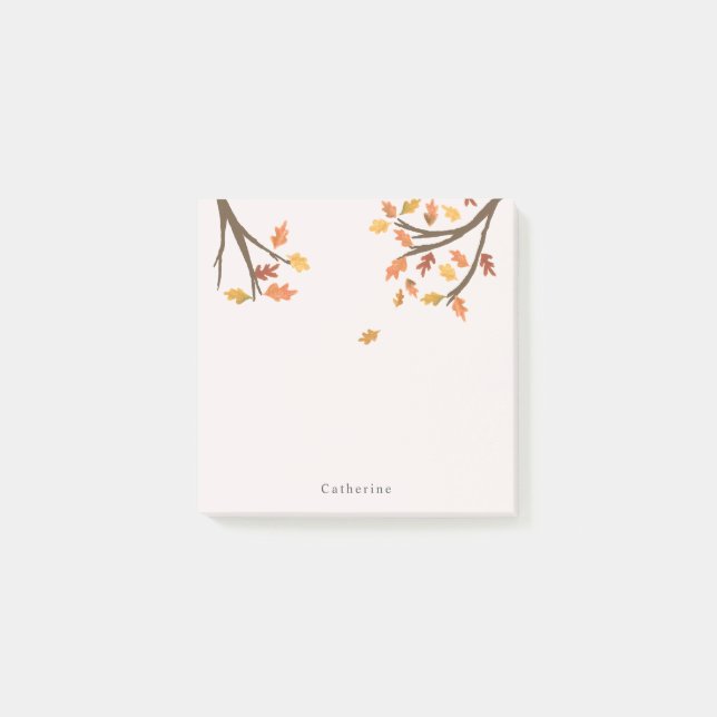 Pretty Autumn Branch Leaves Fall Post-it Notes (Front)
